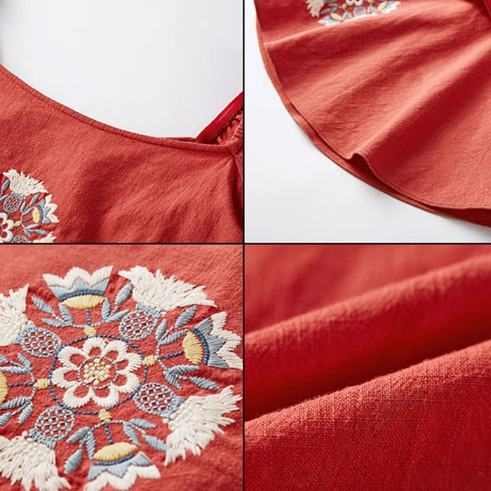 Artka Весна Повседневное Для женщин с расклешенными рукавами рубашка квадратный воротник дизайн вышитые цветочные свободные короткие блузка Женский топы SA10991