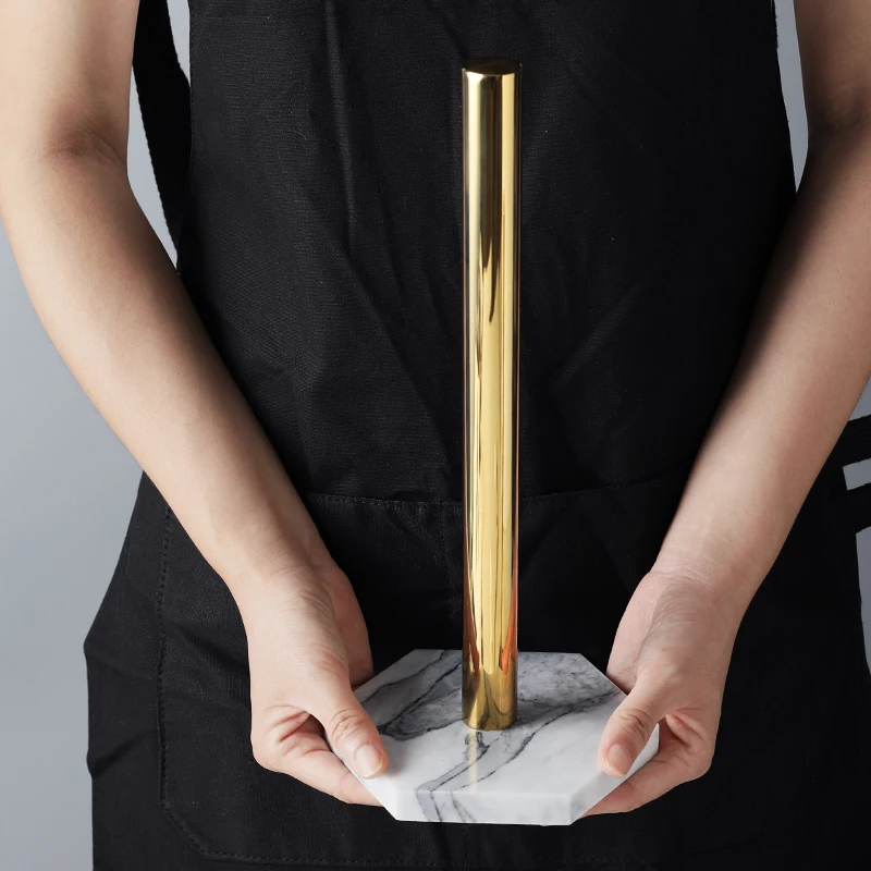  Nordic Retro Style Natural Marble Gold-plated Kitchen Paper Towel Holder Roll Holder Desktop Jewelr - 32956320093