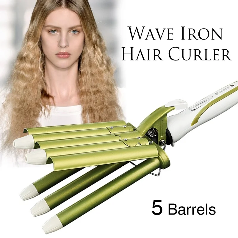 Modelador de Cabelo Rolo de Ovo Vara do Cabelo Onda Ferro Profissional Rápido Barris Curling Irons Wand Cerâmica Triplo Barrel Waver Encaracolado Ferramenta 5