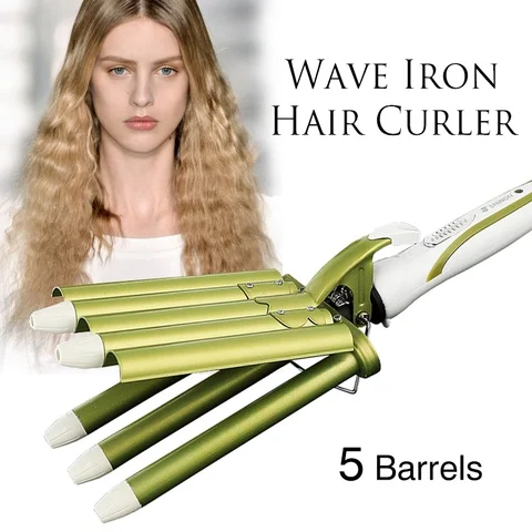 Modelador de Cabelo Rolo de Ovo Vara do Cabelo Onda Ferro Profissional Rápido Barris Curling Irons Wand Cerâmica Triplo Barrel Waver Encaracolado Ferramenta 5