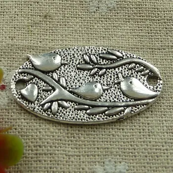 

90 pieces tibetan silver bird connectors 37x20mm #2397
