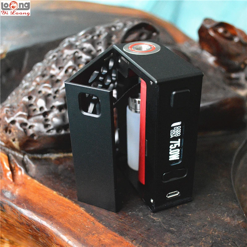

Newest Yiloong Geyscano DNA 75 BOX MOD 18650 battery DNA 75W chip power regulated squonking mod fit 510 thread tank E cigarette