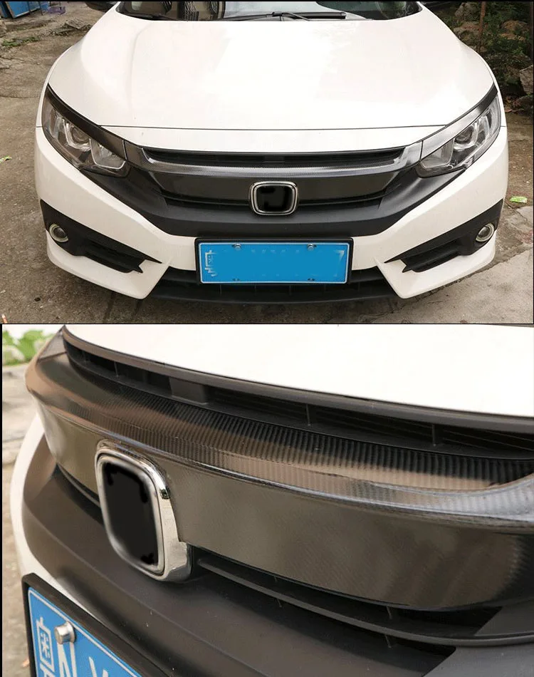 Передняя наклейка из углеродного волокна для HONDA 10th CIVIC|Наклейки на автомобиль| |