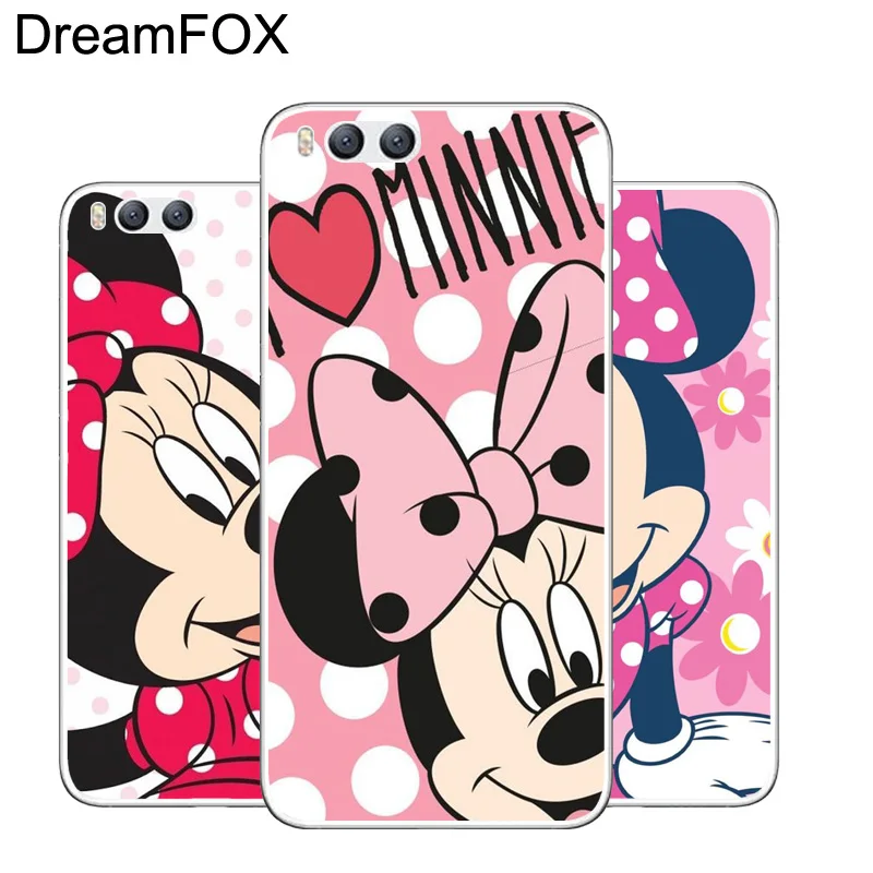 DREAMFOX L344 Minnie Mouse Soft TPU Silicone Case Cover For Xiaomi Mi Note 2 3 4 5 6 8 SE M5 4C 4S 5C 5S 5X 6X A1 Plus |