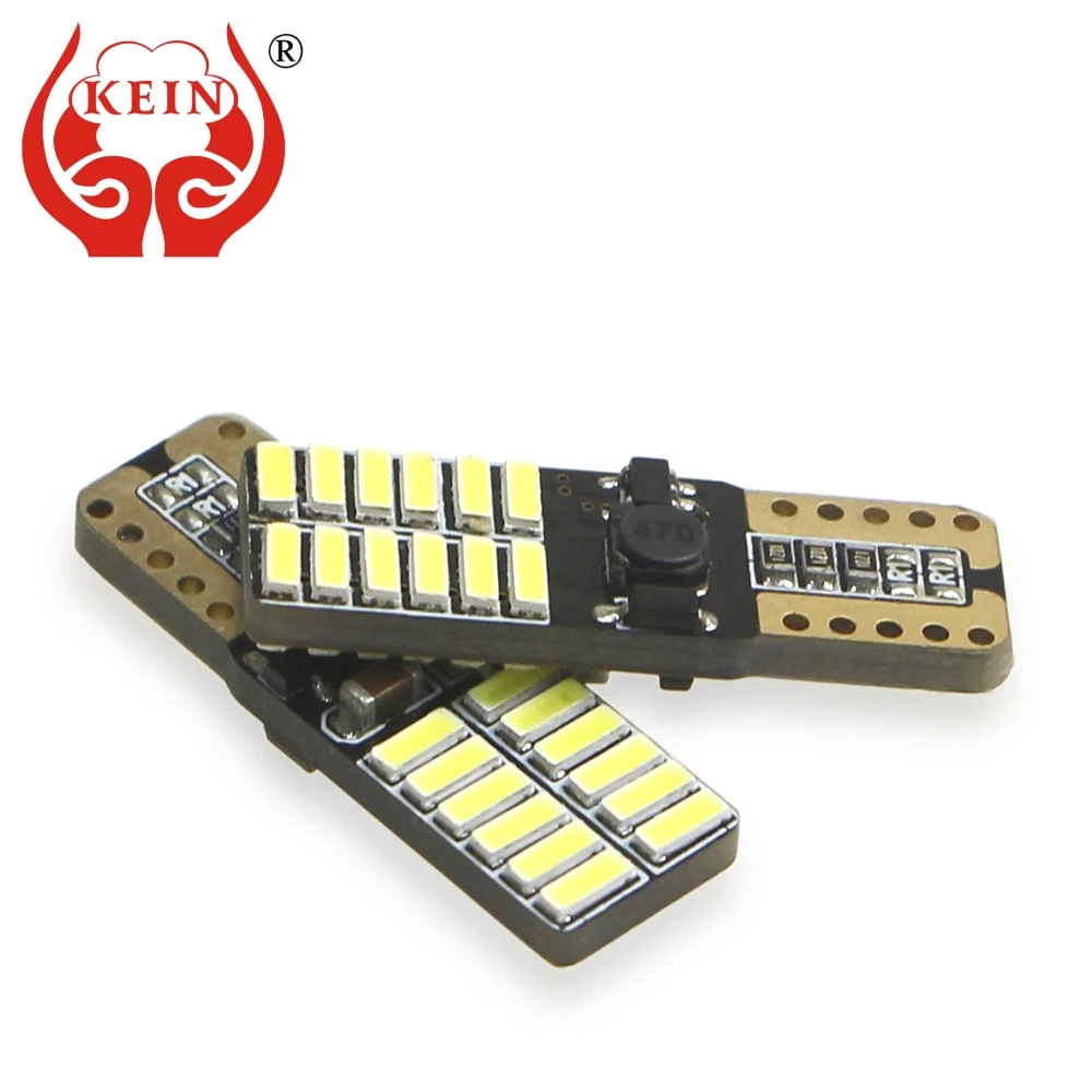 

KEIN 8pcs Super Bright 24smd W5W LED Bulb 4014 T10 led car light Side Wedge Interior Lighting Parking car styling Lamp Bulb 12V
