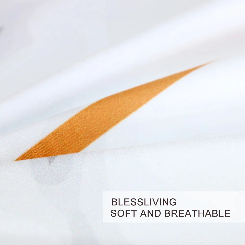 BlessLiving الرخام الملمس الفراش مجموعة أسود أبيض الذهبي حاف الغطاء مجموعة 3-قطعة أنيق السرير غطاء الطبيعة مستوحاة أغطية