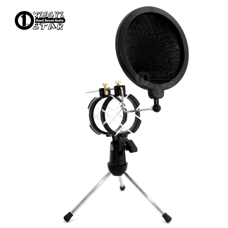 

Desktop Tripod Handheld Spider Microphone Stand Shield Shcok Mount Windscreen Wind Screen Pop Filter Mic Holder For Avantone ADM