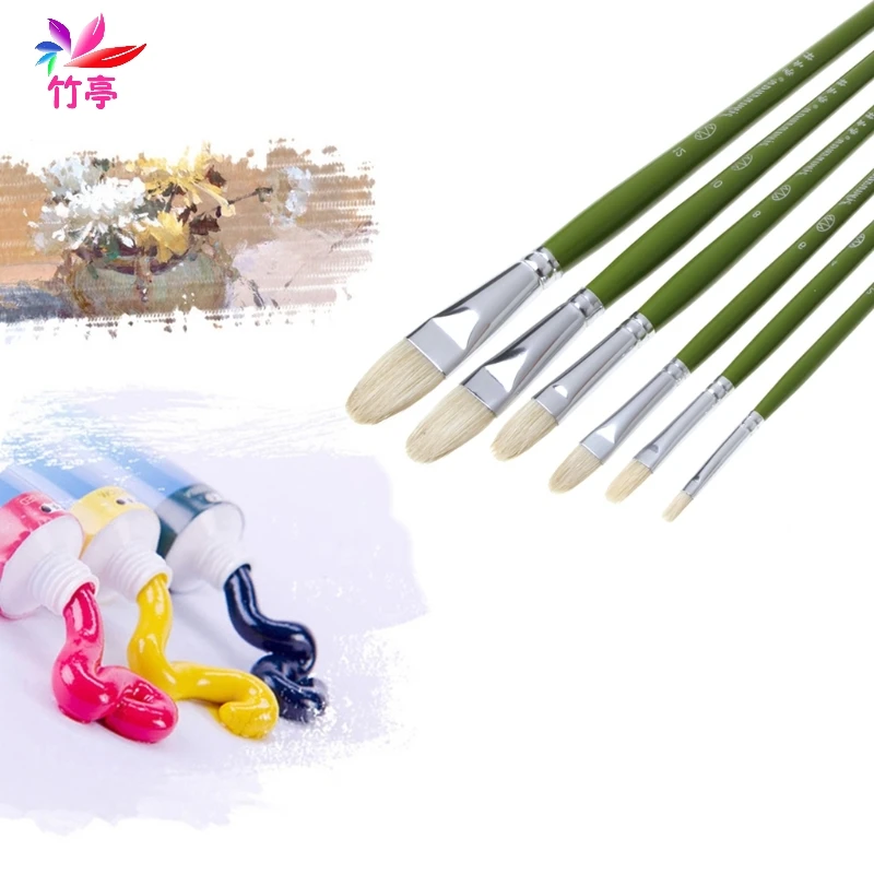 Art Painting Brushes Oil Watercolor Drawing Craft Tool DIY Kid Hog Hair