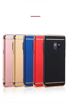 

50pcs/lot Shockproof Electroplated Phone Cases For Samsung Galaxy S9 / S9 Plus 3 in 1 Removable Hard PC Matte Cover