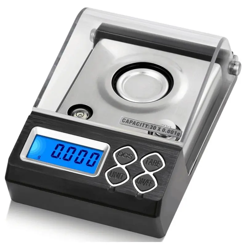 Silver black Цифровые Весы карат точная шкала портативные электронные ювелирные весы Герм лекарственный баланс - Цвет: Silver black