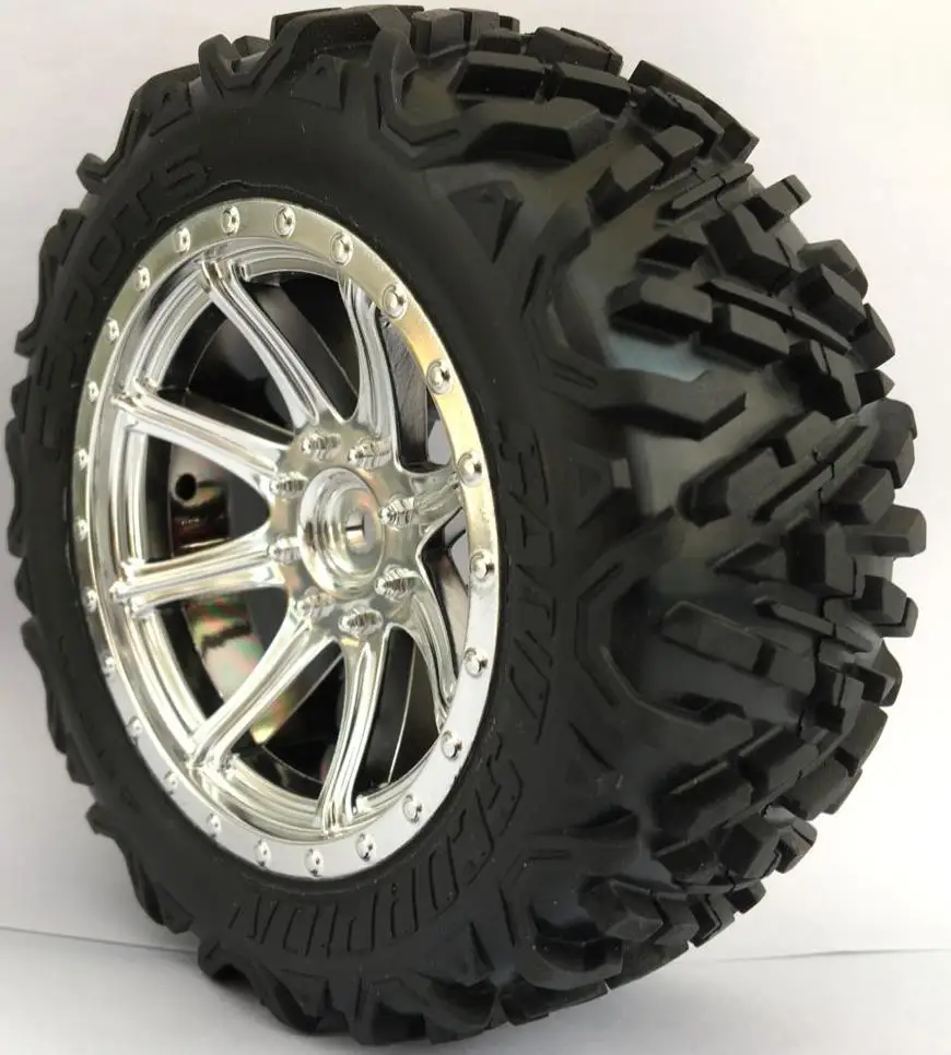 

Original Arrma 1/10 short course car silver 8 spoke wheel tire set for VKAR HQ 717 1PC
