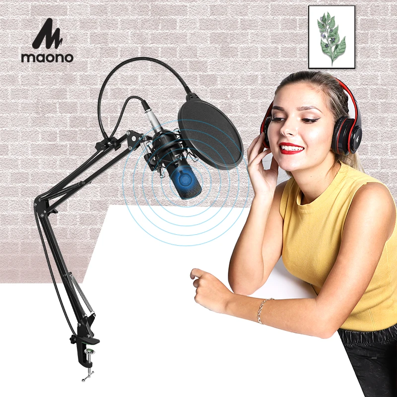 US $45.99 MAONO Professional 35mm Microphone Kit Condenser Microphone For Computer Audio Studio Vocal Rrecording Karaoke Mic