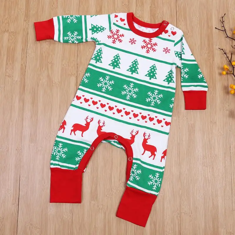 Christmas Newborn Baby Romper Kids Snowflake Reindeer Christmas Tree