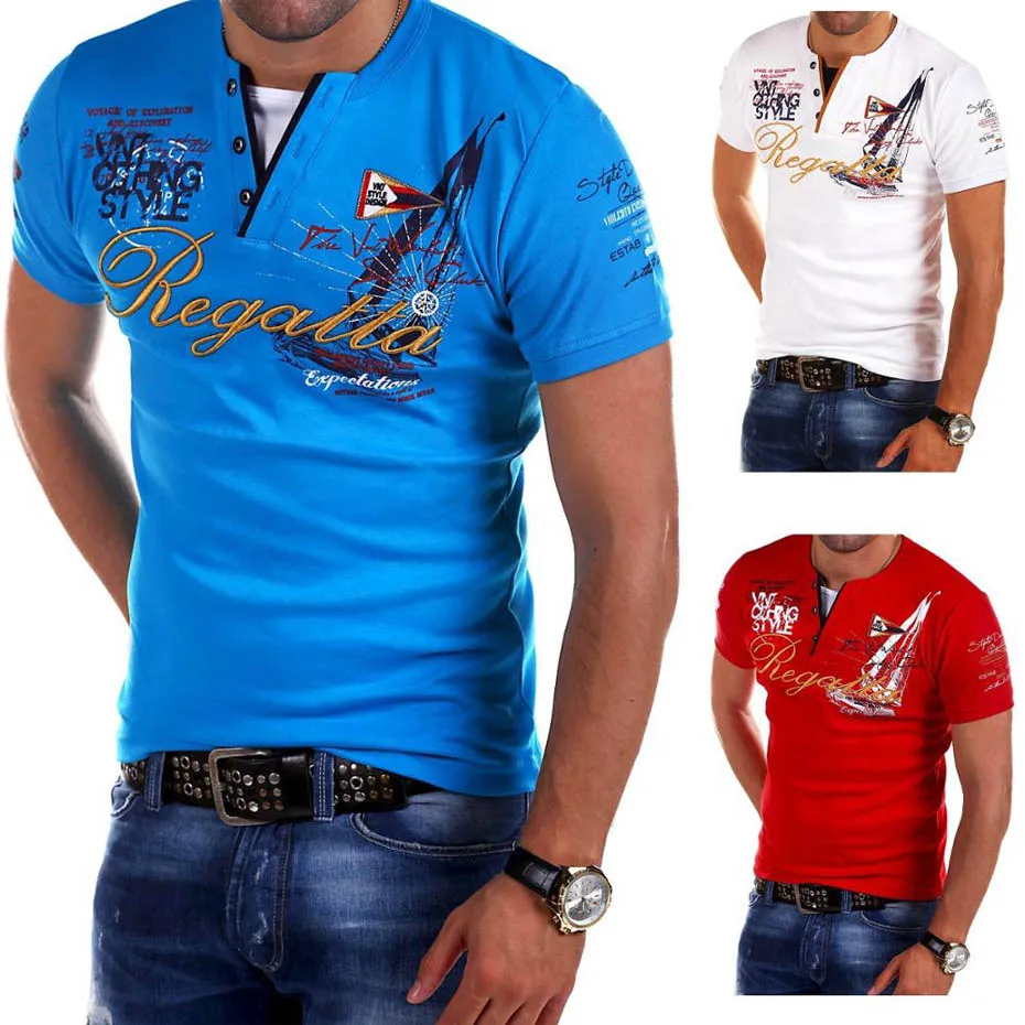 

Zogaa 2019 Men's Fashion Printed Men T Shirt Short Sleeve Brand New Tops Tees Personality Cultivating Short-sleeved T Shirt