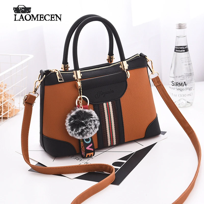 Top Handle Famous Designer Brand Bags Women Leather Handbags Tote Fake Brand Bags Noble Black ...