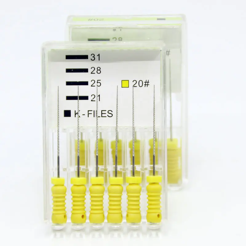 

2 Packs Dental Instrument K Files 20# Stainless Steel Endo Hand Use Files for Root Canal Treatment Dentist Materials