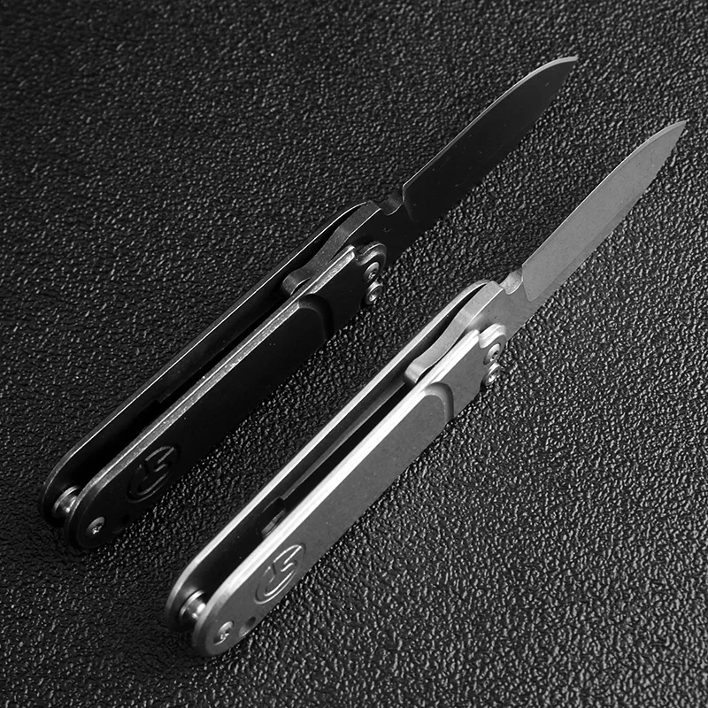 Новейший карманный складной нож, походные тактические ножи для выживания, портативная бритва, титановая ручка, 440c Лезвие, брелок, нож