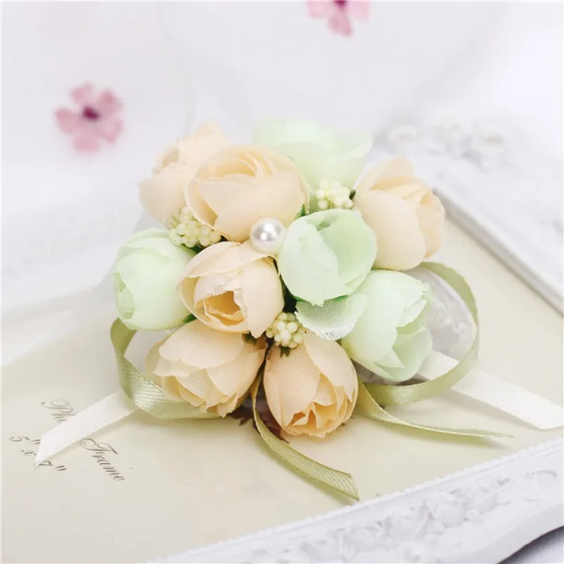 Wrist Corsage Bridesmaid Sisters Hand Flowers Artificial Bride Flowers For Wedding Dancing Party Decor Bridal Prom Wrist Corsage Bridesmaid Sisters Hand Flowers Artificial Bride Flowers For Wedding Dancing Party Decor Bridal Prom