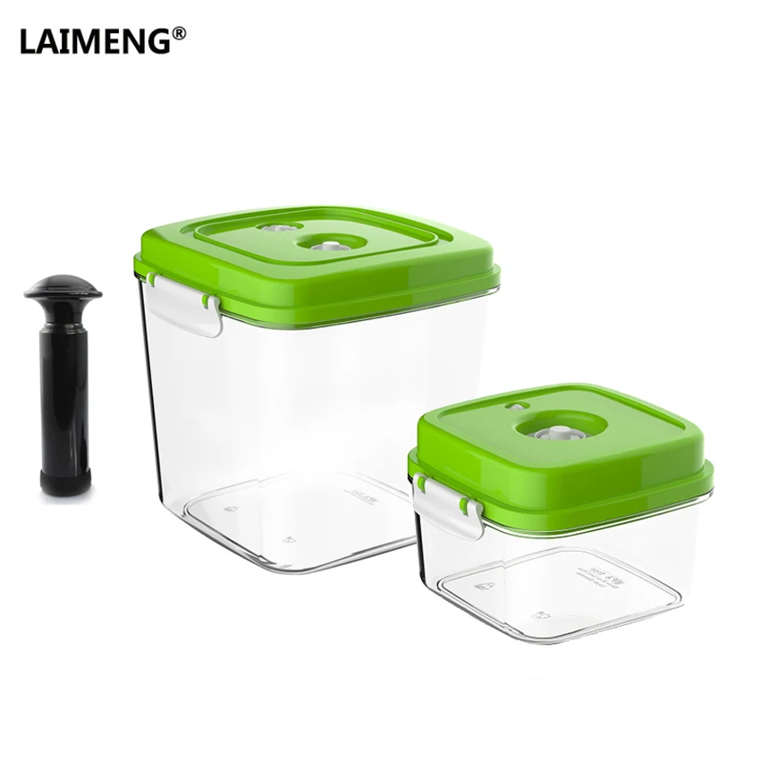 LAIMENG Food Vacuum Container Square Large Capacity Plastic Container