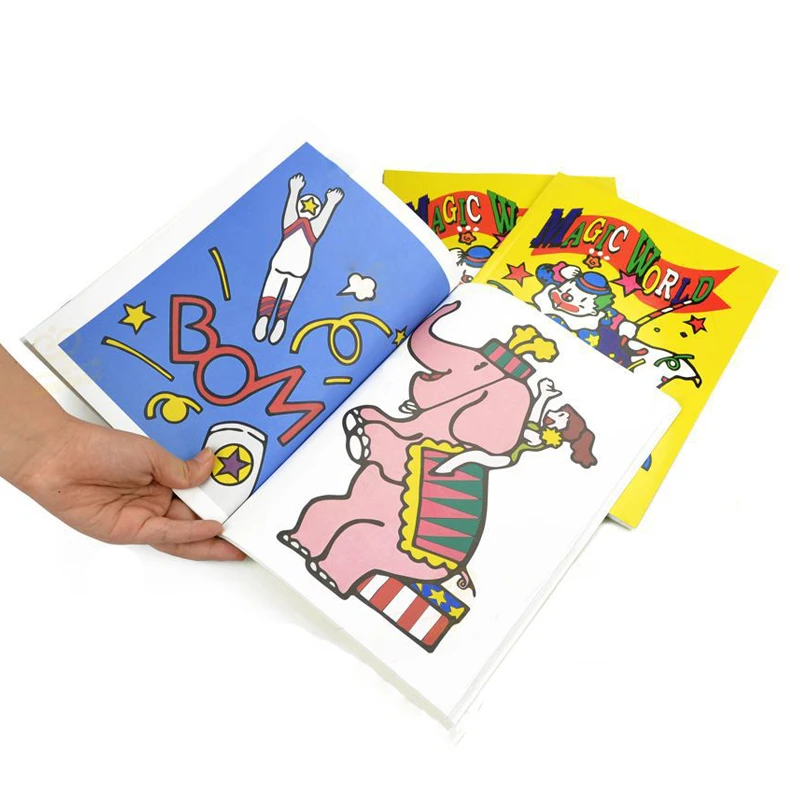 Libro de dibujos animados para colorear, truco de magia amarillo de tamaño  mediano, accesorios de magia de calle, rompecabezas de magia para niños,  juguete de ilusión|book cell|book flattrick funny - AliExpress