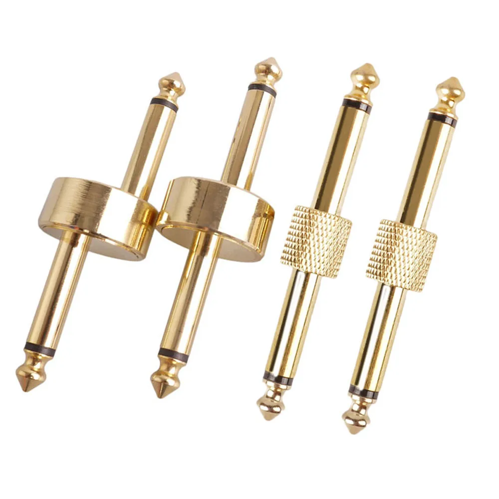 4 Pcs Guitar Effect Pedal Convert Connector JACK JACK Plug Metal Solder