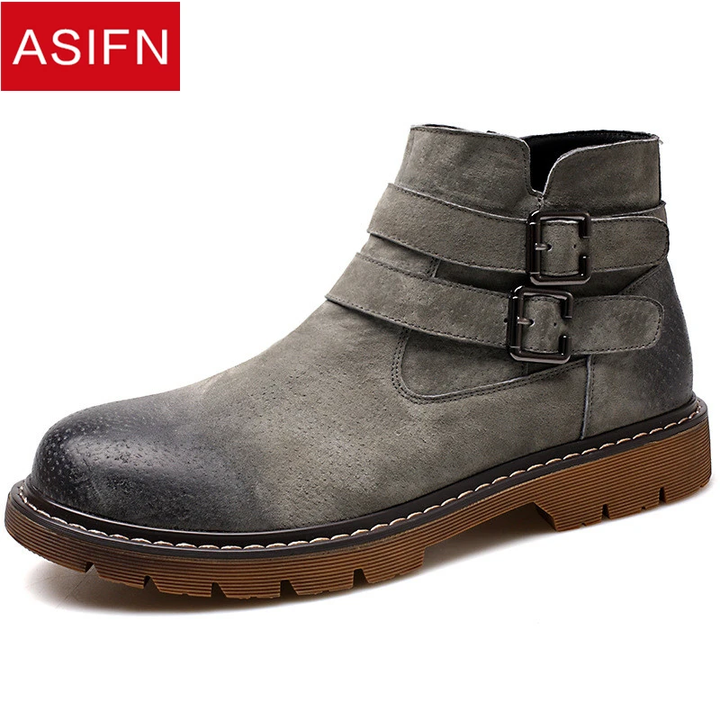 

ASIFN Men Boots Autumn Winter New In The Martin Men's Retro Tooling England Style Snow Short Boots Casual Suede Male Shoes