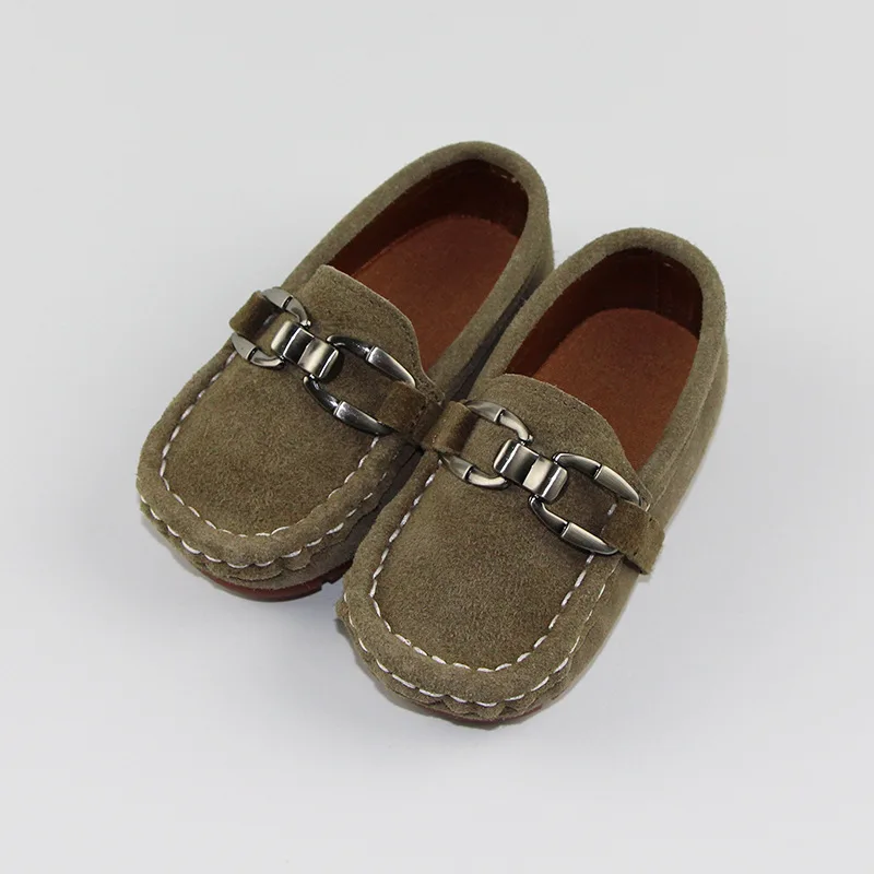 Vintage British Real Leather Shoes for Baby Boys Soft Slip On Toddle