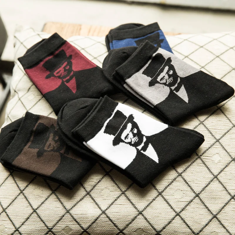 

5 Pairs Set Van Gogh Socks Funny Cotton Gentleman Patterned Socks Cool Spring Ankle Men Socks Art Casual Male Fashion Sox