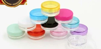 

Lot of 1000pcs 2g 0.07oz small cosmetic empty jar Cream Pot colorful caps mini sample container wholesale 2ml