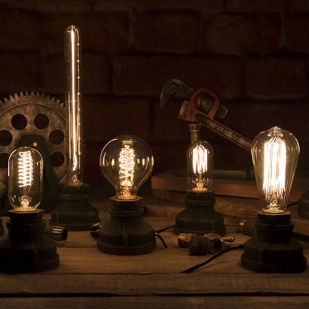 

Vintage Iron Loft Table Lamps Desk Lamp Lights,Decor Home Lighting Fixture