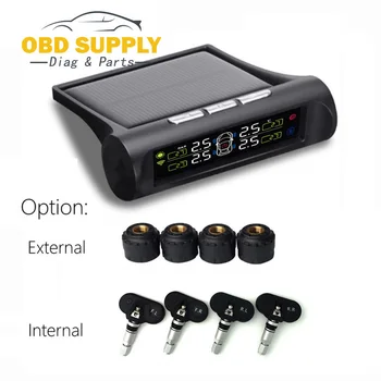 

Powrful Newest Solar TPMS Car Tire Pressure Alarm Monitor System Display 4 Internal / External Sensor Promotion