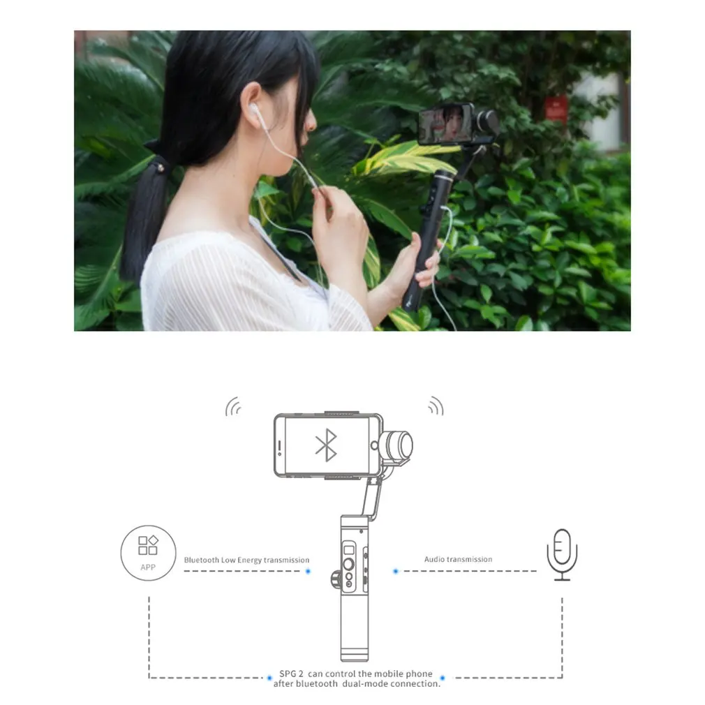 FeiyuTech SPG2 3-осевой монопод для селфи для смартфона карданный стабилизатор для OPPO Huawei iPhone Xiaomi VIVO Чехол для мобильного телефона