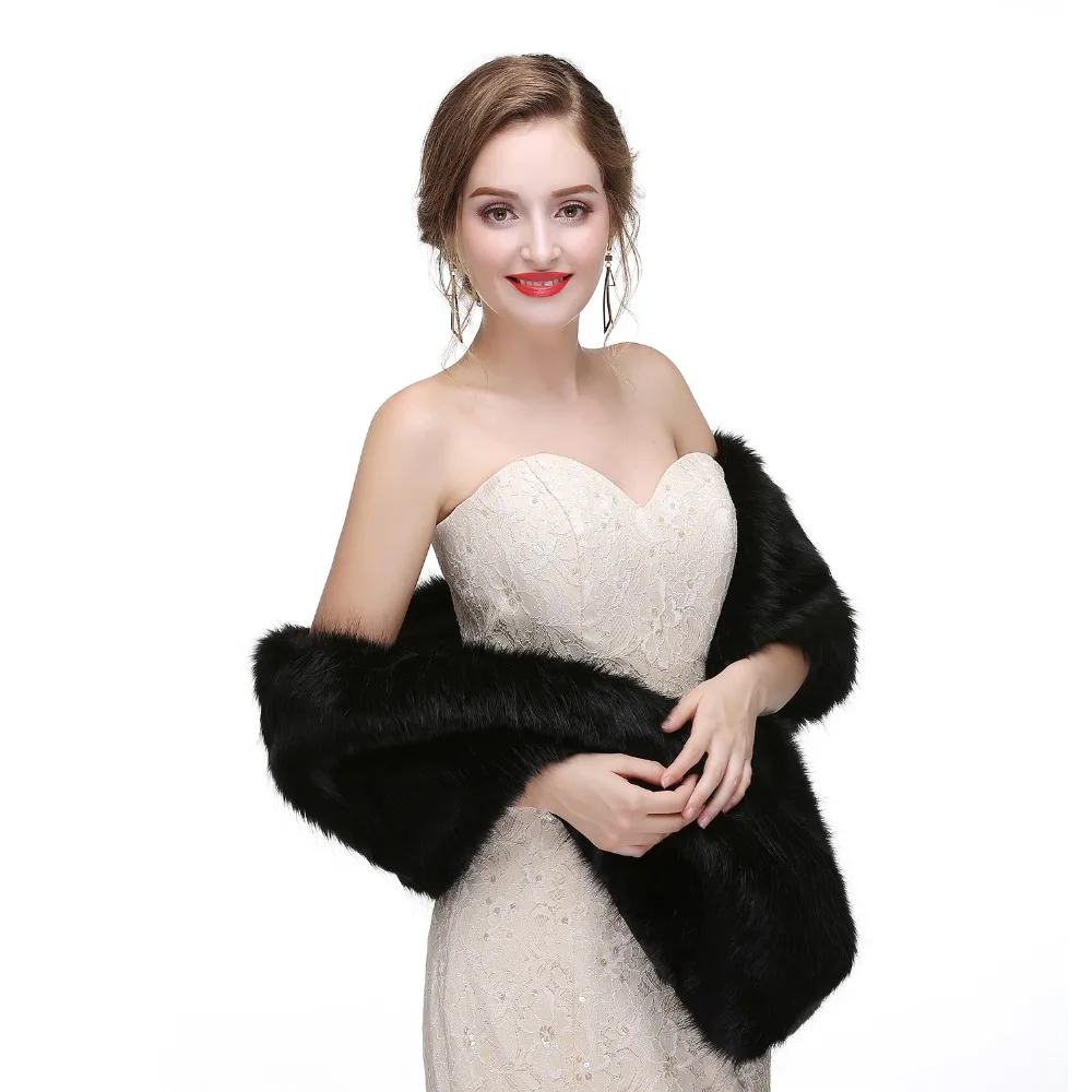 Forevergracedress элегантные мягкие осенне-зимние свадебные обертывания из искусственного меха для невесты куртки-болеро Свадебные пальто шали шарфы PJ442