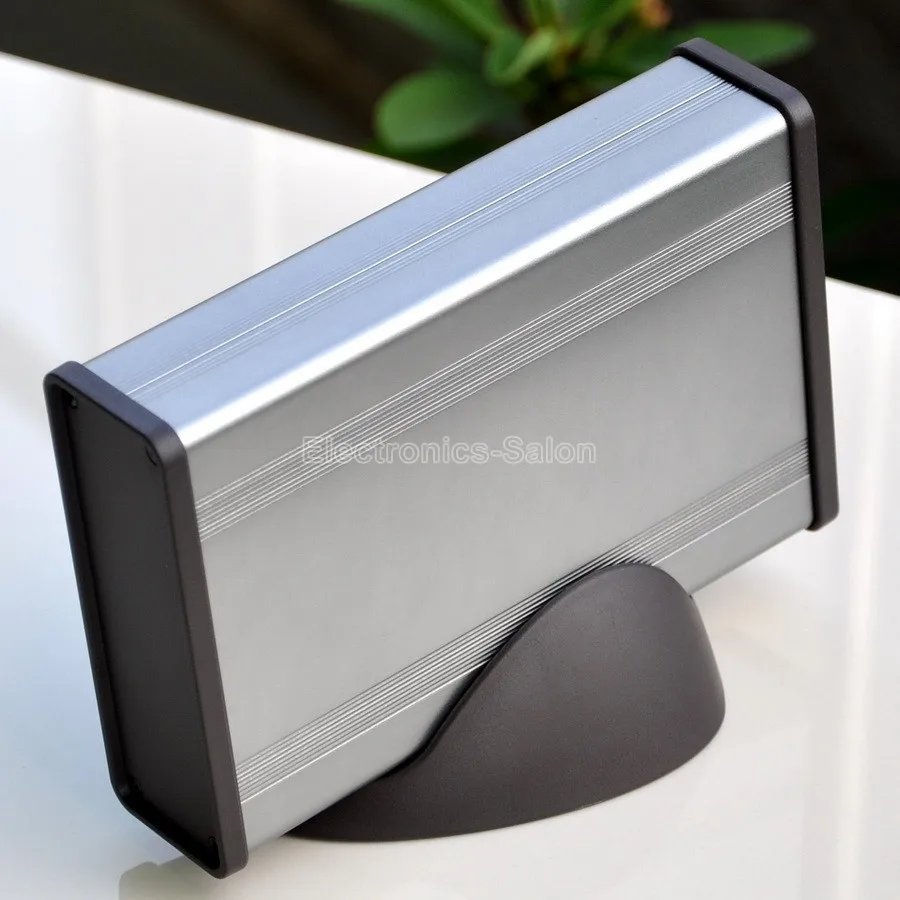 Алюминиевый корпус коробки проекта с основанием, серебристо-серый 3,78 "x 1,3" x 5,51"