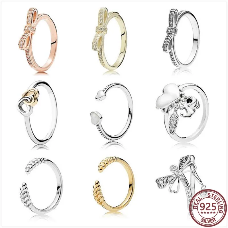 

Elegant S925 Pure Silver Original Copy Has Logo & Sparkling Silver Bow- Rings for Women Luxury Jewelry Free Mail