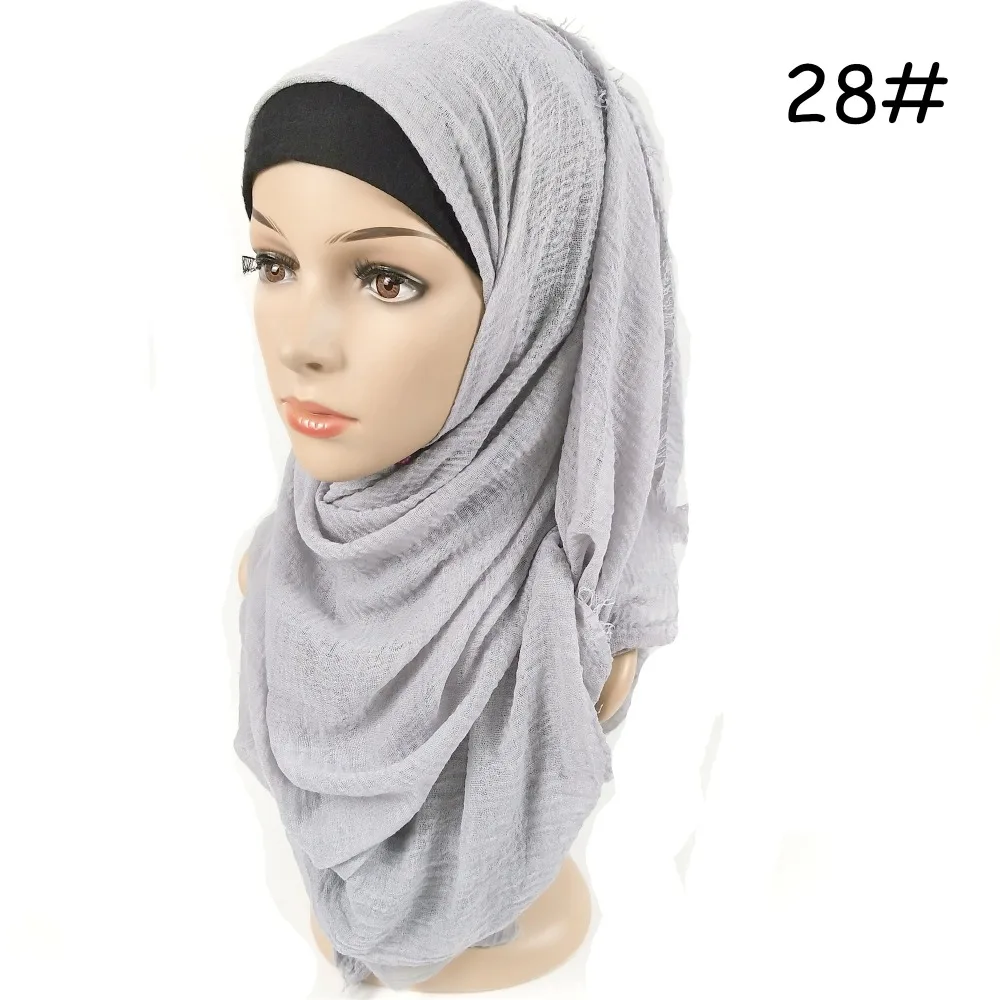 H8 10 шт Crinkled хиджаб шарф со складками пузырь хлопковая вискоза шарф Crinkle шаль без рисунка мусульманская голова хиджаб Maxi шарф