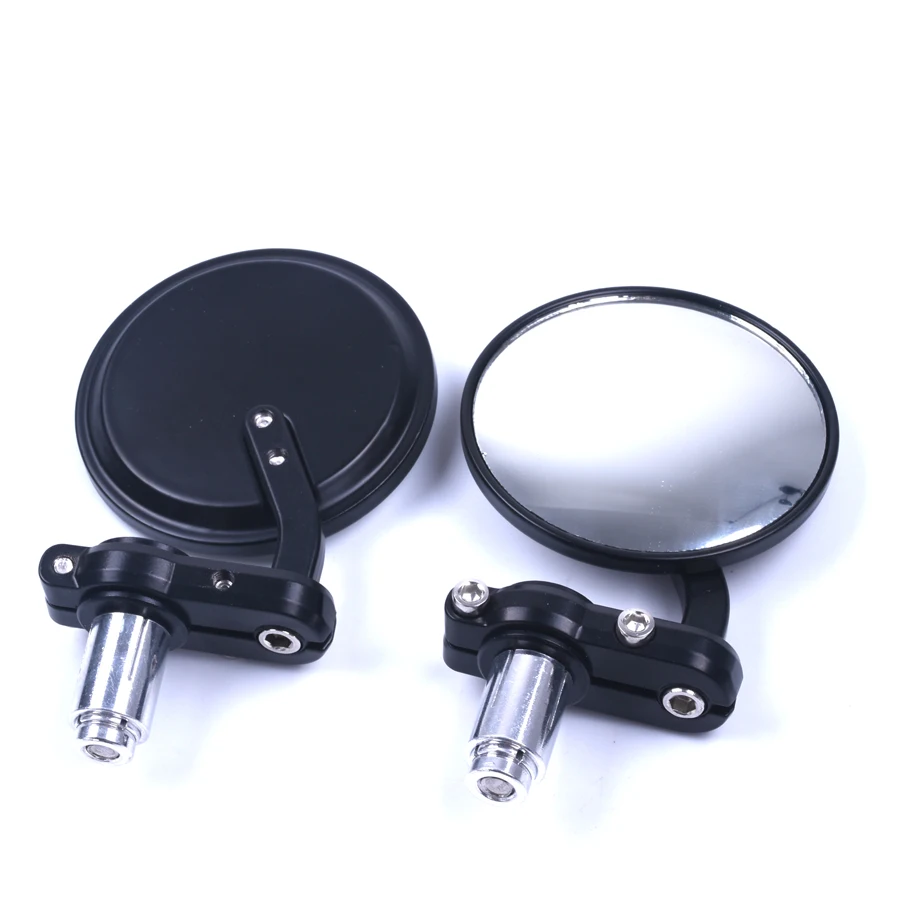 universal Motor Bike modified retro folding Motorcycle Mirror Black