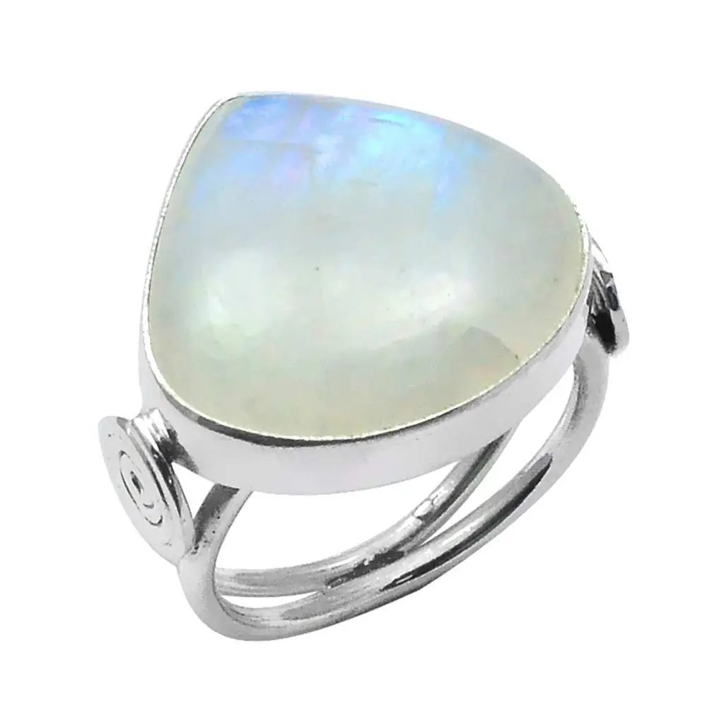 

Genuine Rainbow Moonstone Ring 925 Sterling Silver,USA Size 7.25, 2SR0012