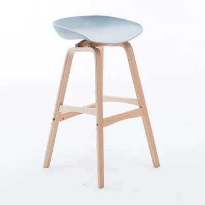 Минималистический современный дизайн цельного дерева pp пластиковый барный стул Северный ветер модный креативный датский барный стул популярная мебель - Цвет: SH75 01