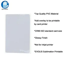 Стандарт ISO EVOLIS сублимационная печатная ПВХ Карта пустая белая CR80 фото ID карта для термопринтера(упаковка 500/1000 шт