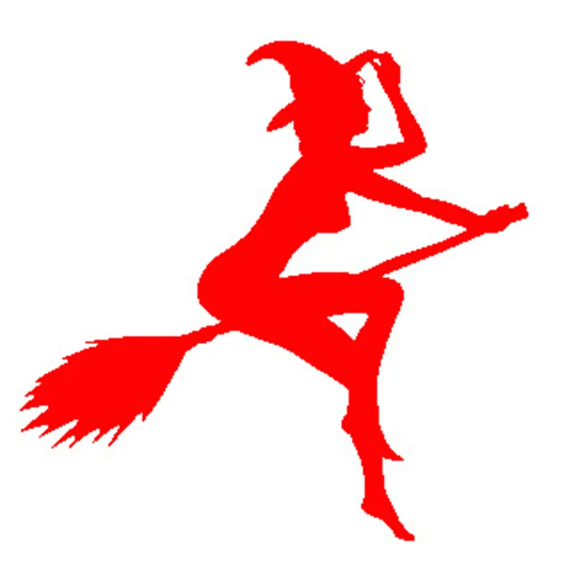 11*12 см Witch on a broomstick funy Автомобильная Наклейка виниловая наклейка
