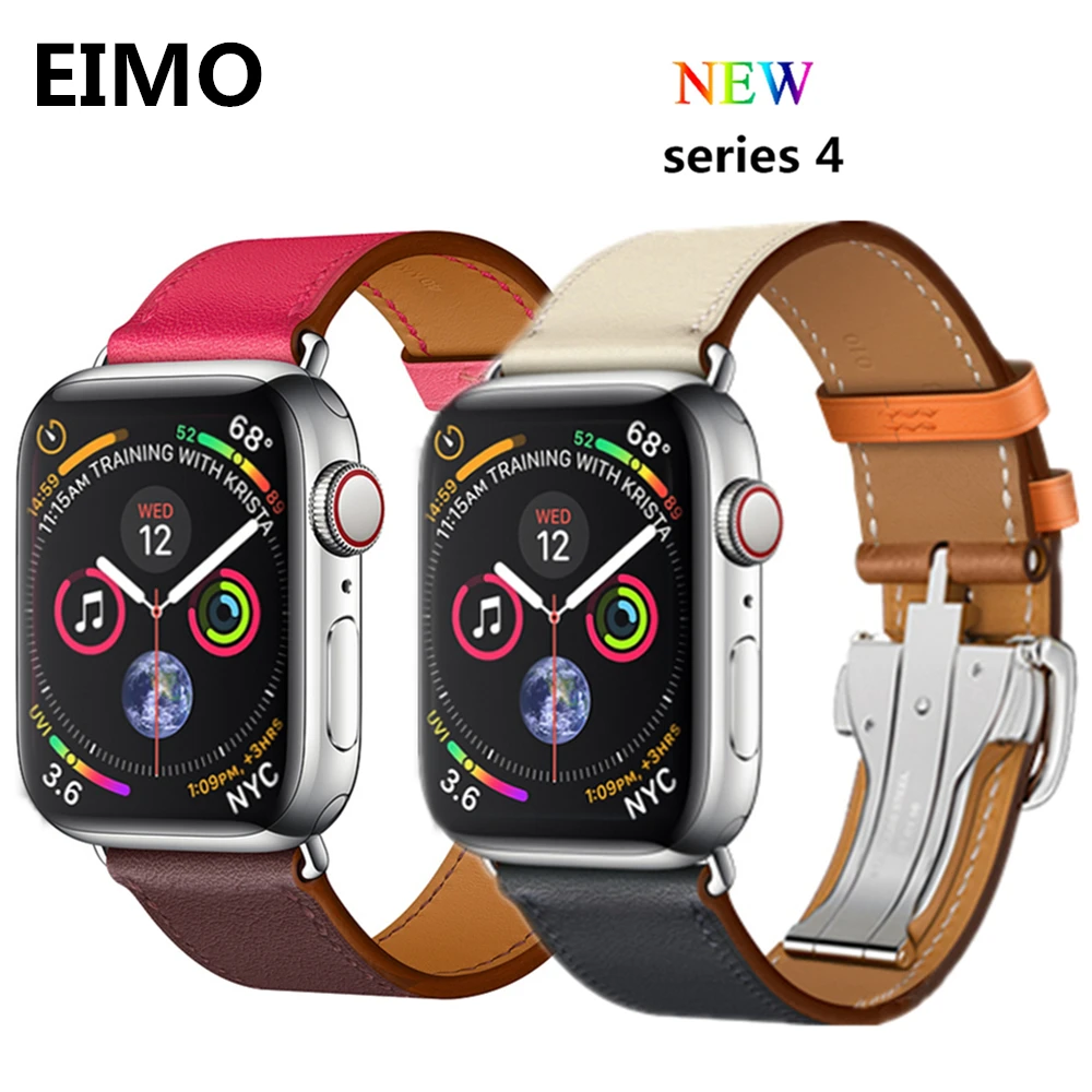 Deployment Buckle For Apple watch band 4 44mm 40mm Leather strap aple watch correa 42mm/38mm