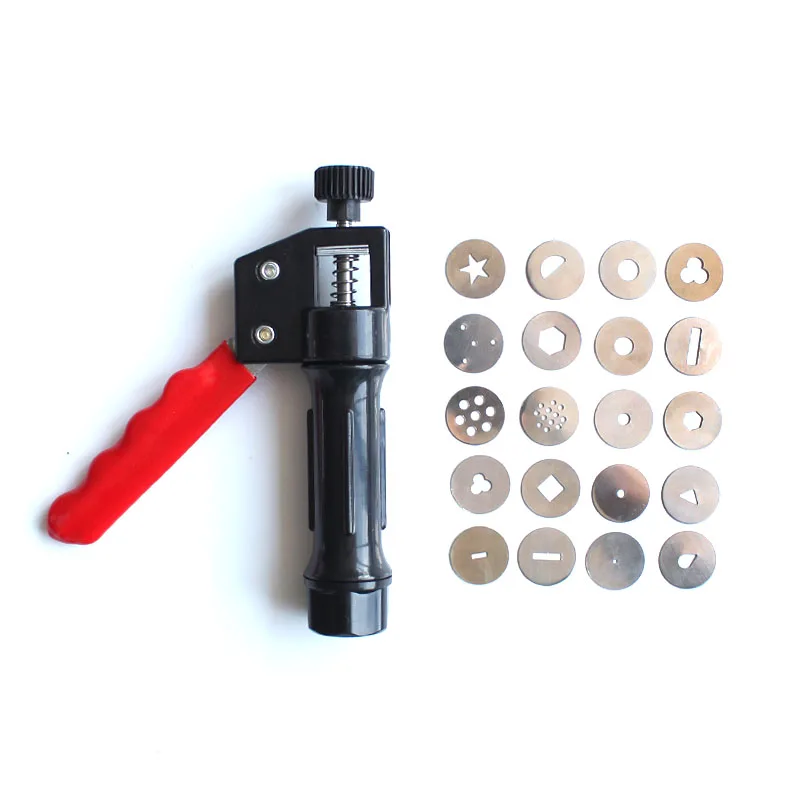 

Stainless Steel Sugar Paste Extruder Craft Gun with 20 Tips Sugar Craft Fondant Cake Sculpture Polymer Clay Tools