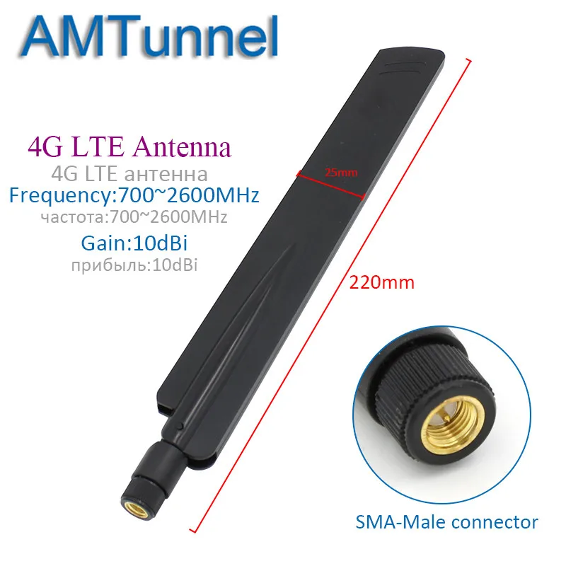 Tasa de descuento Antena WiFi 4G 10dBi 3G 2,4 GHz, antena SMA macho para Huawei B315 3G 4G, módem enrutador DqG5pwLz