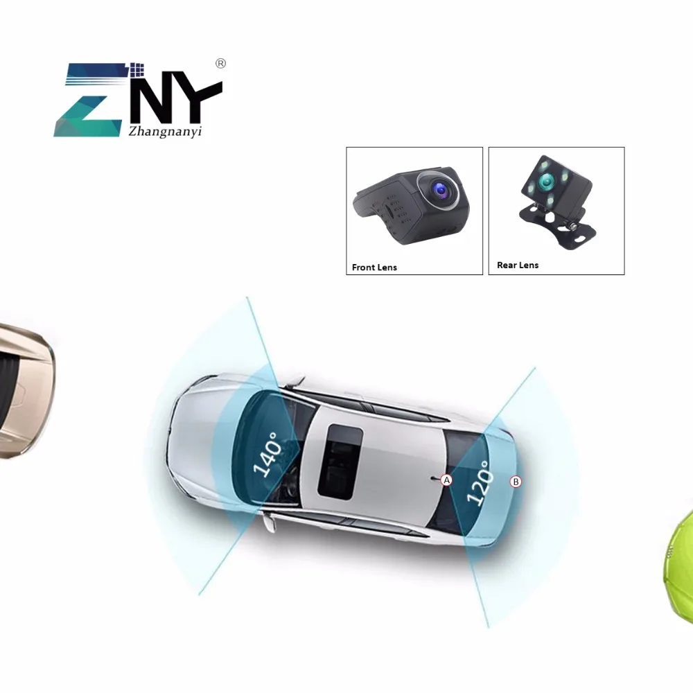 Автомобильный видеорегистратор камера с двумя объективами ночного видения HD видео рекордер регистратор автомобильная видеокамера dvr видеорегистратор для Android авто радио
