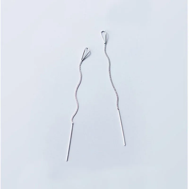 

Real 925 Sterling Silver Spring Collection Oval Waterdrop Long Chain Tassel Drop Earrings for Women Girls Jewelry Gift (SE336)