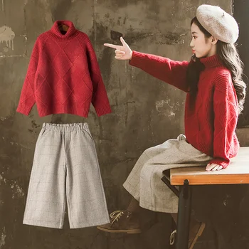 

kids clothes sweater +pants 2 pieces teenage clothing sets 2018 12 years old