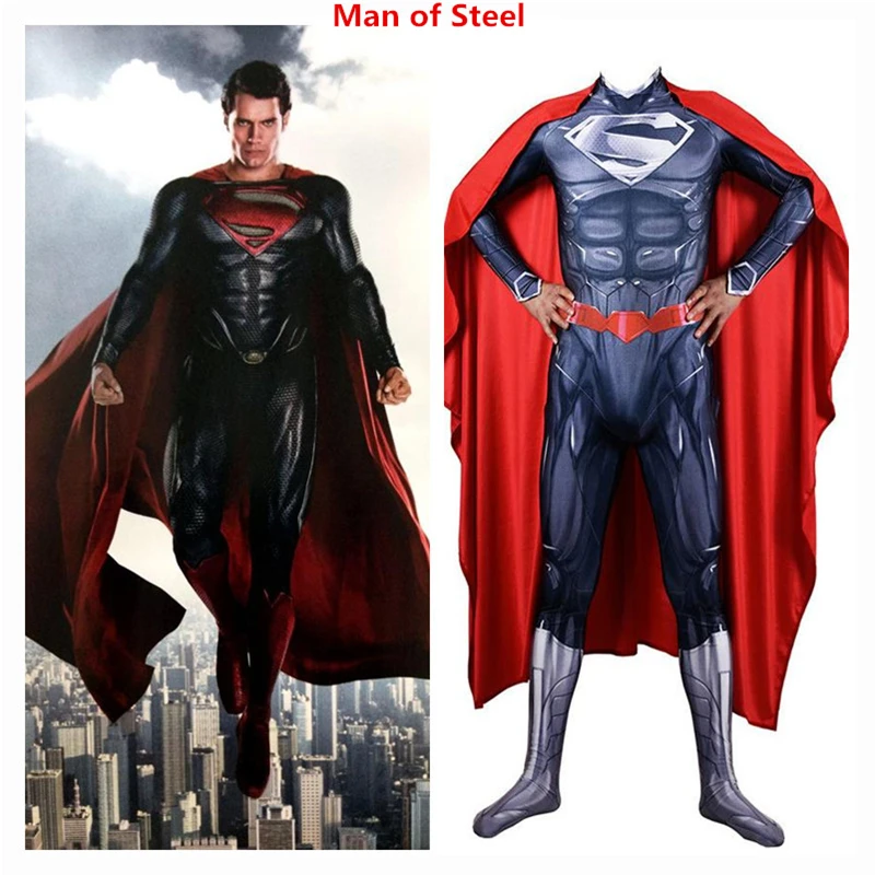 

Anime Cartoon Superman Man of Steel Cosplay Costume Clark Kent Superhero Kids Adult Jumpsuit Bodysuit Zentai Customize Suit New