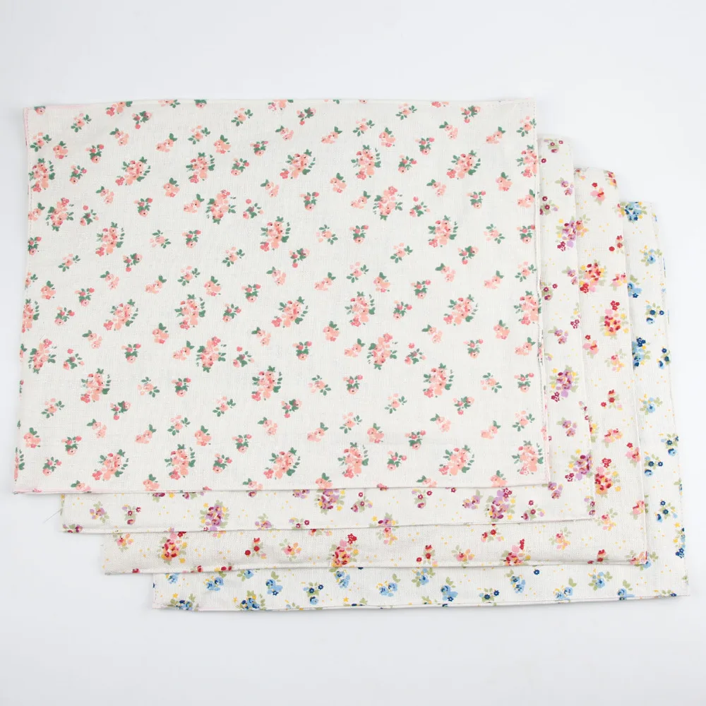 

Pastoral Print Fabric placemat heat insulation mat dining table mat children table Napkin Cotton Linen placemats