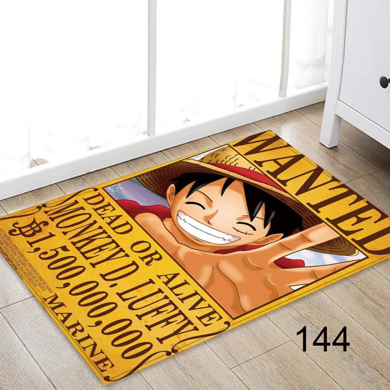 Аниме ONE PIECE Luffy Коврик для двери, коврик для кружки, плюшевый напольный ковер, коврик для комнаты, нескользящий коврик, Новинка